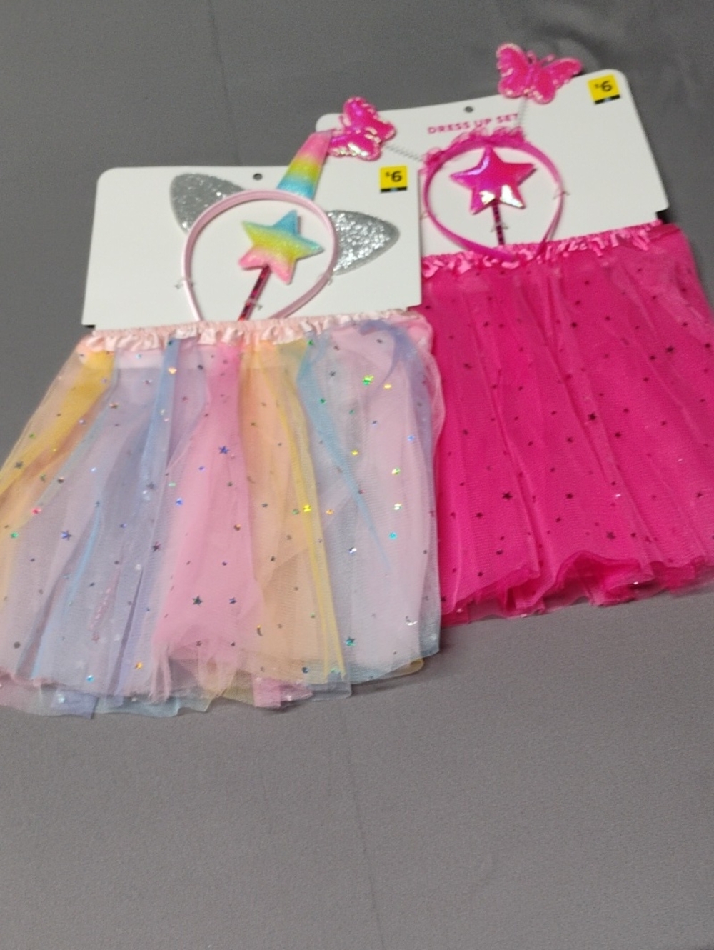 Kids Rainbow & Pink Tutu Costume Set with Star Wand - Pink & Pastel
